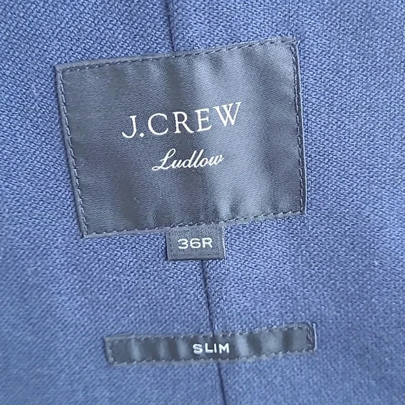 J CREW Ludlow Slim Recent Dark Blue Weave Blend 36 R Slim Mens Sport Coat Blazer